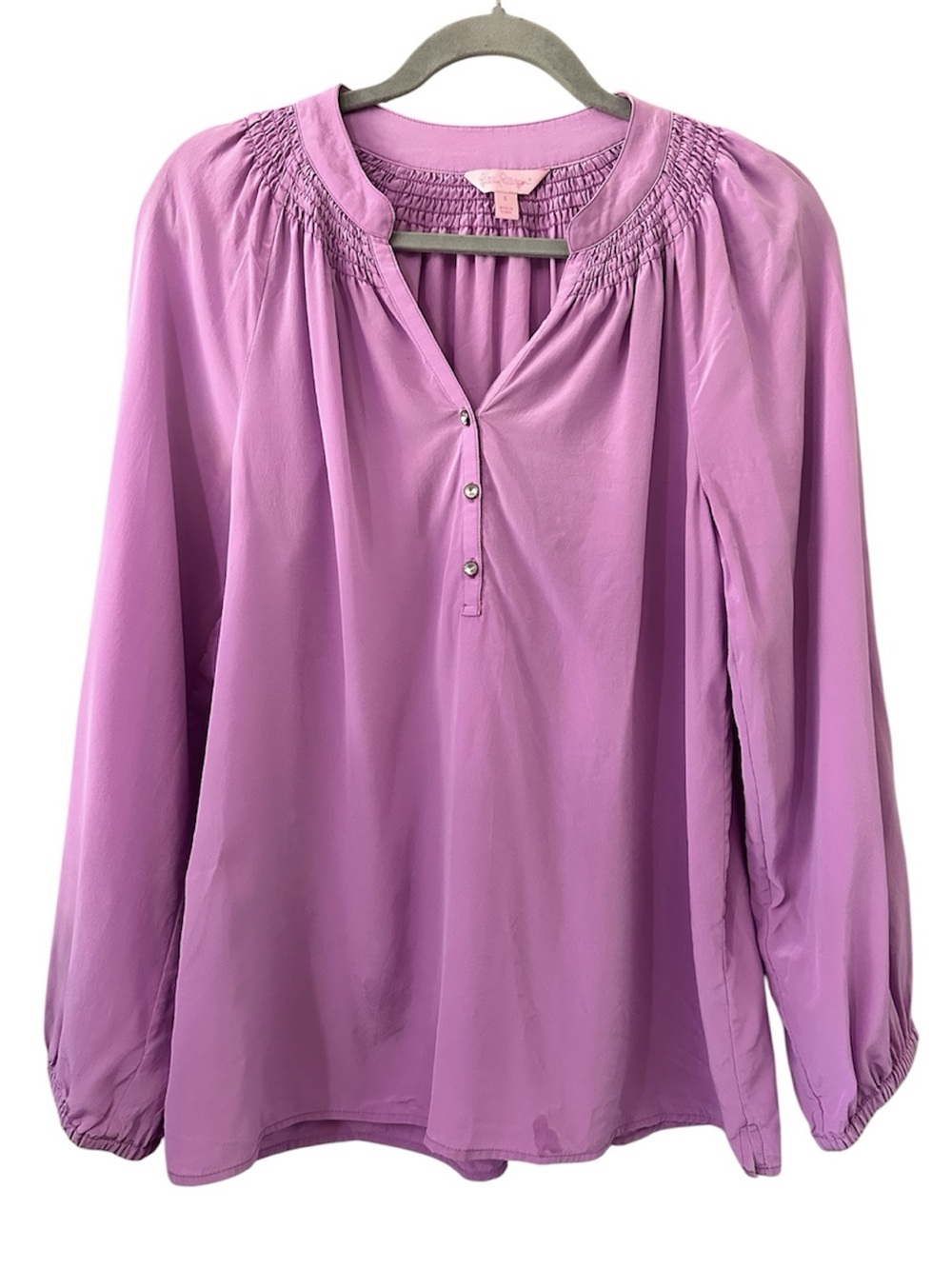 Lilly Pulitzer Elsa Lavender Lilac Silk Blouse